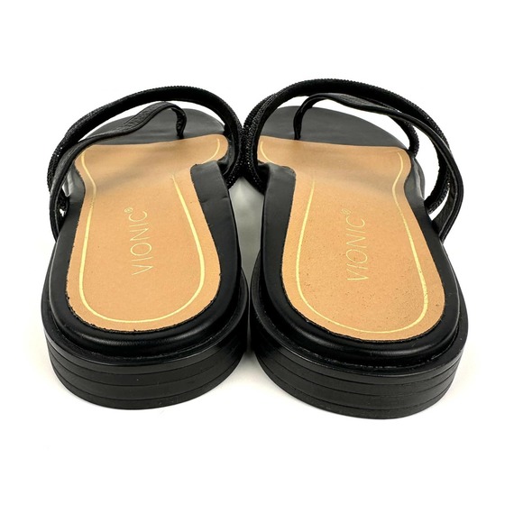 Vionic Prism Sandals Leather Crystal Orthotic Black NWOB Size 7.5M - Picture 5 of 12